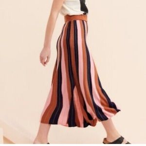 FOXIEDOX Anthropologie Striped Anne Midi Skirt
